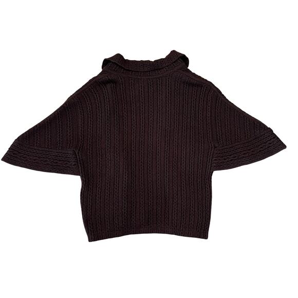 CAbi Brown Repose Chunky Knit Cape Open Cardigan Sweater #3702 - SIZE XS/S - Picture 2 of 10